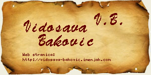 Vidosava Baković vizit kartica